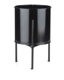 Kwietnik stojak z wkładem 24 cm czarny LOFT