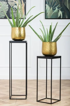 Kwietnik stojący 80 cm BasicLoft czarny