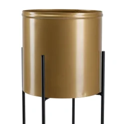 Kwietnik metalowy z osłonką na kwiaty 55 cm czarno złoty