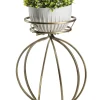 Kwietnik Metalowy Złoty Virella 38x54 cm Do Wnętrz