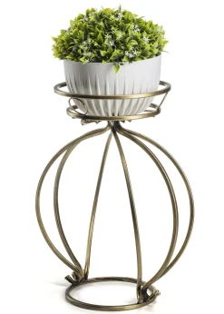 Kwietnik Metalowy Złoty Virella 38x54 cm Do Wnętrz