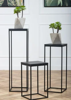 Kwietnik stojący 40 cm BasicLoft czarny