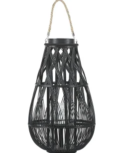 Lampion dekoracyjny bambusowy 56 cm czarny