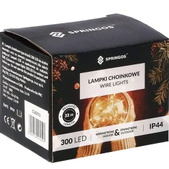 Lampki choinkowe 300 led druciki na prąd biały ciepły