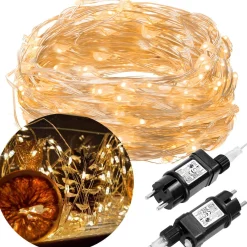 Lampki choinkowe 300 led druciki na prąd biały ciepły