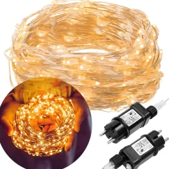 Lampki choinkowe 300 led druciki na prąd biały ciepły