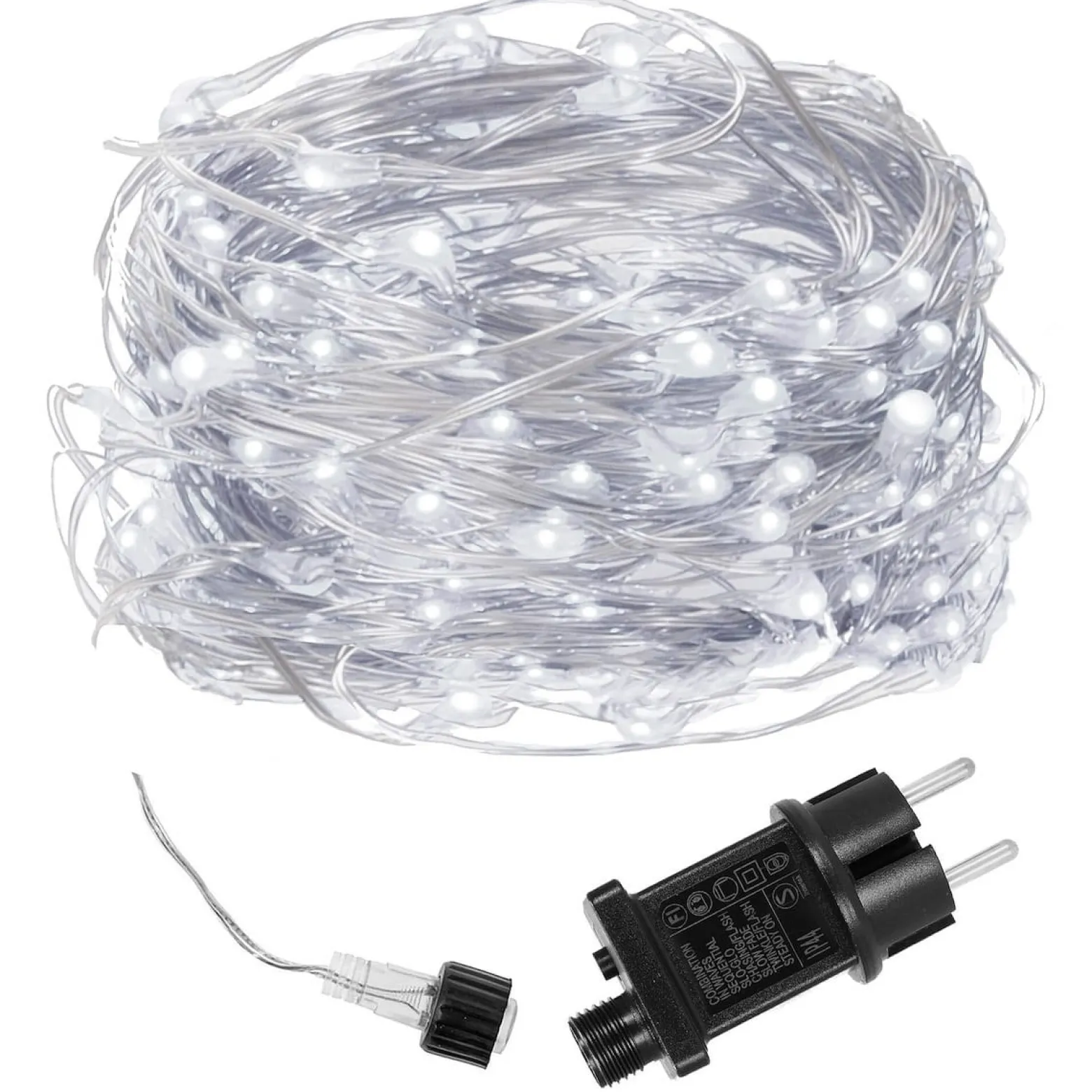 Lampki choinkowe 300 led druciki na prąd biały zimny