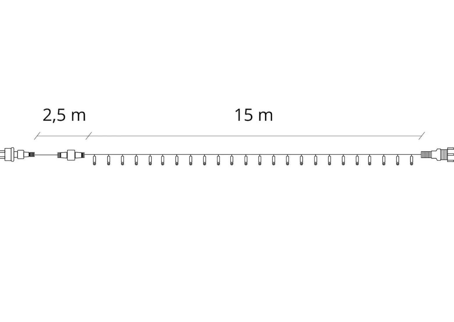 Lampki choinkowe 300 LED 15 m biały ciepły zewnętrzne