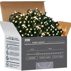 Lampki choinkowe 200 LED 12,5 m biały ciepły zewnętrzne