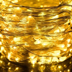 Lampki choinkowe 300 LED na prąd włosy anioła ciepły biały