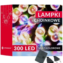 Lampki świąteczne 300led multikolor 22,5 m oświetlenie wewn.