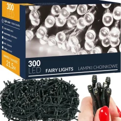 Lampki świąteczne 300 led zimny biały 22,5 m oświetlenie