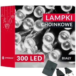 Lampki świąteczne 300 led zimny biały 22,5 m oświetlenie