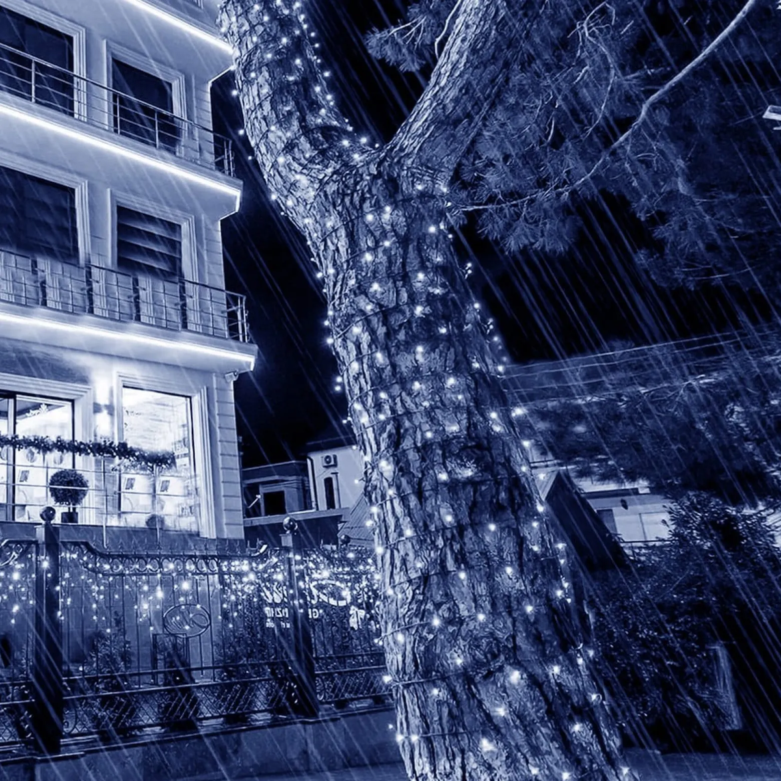 Lampki świąteczne 300 led zimny biały 22,5 m oświetlenie
