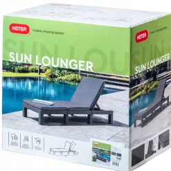 Leżak Antracyt 195 x 65 x 25.5 cm polipropylen Keter