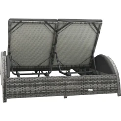Leżak Antracyt 200 x 132 x 45 cm Technorattan vidaXL