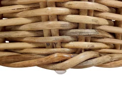 Leżak ogrodowy rattanowy poduchy naturalny