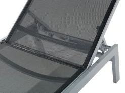 Leżanka leżak ogrodowy aluminiowy czarny