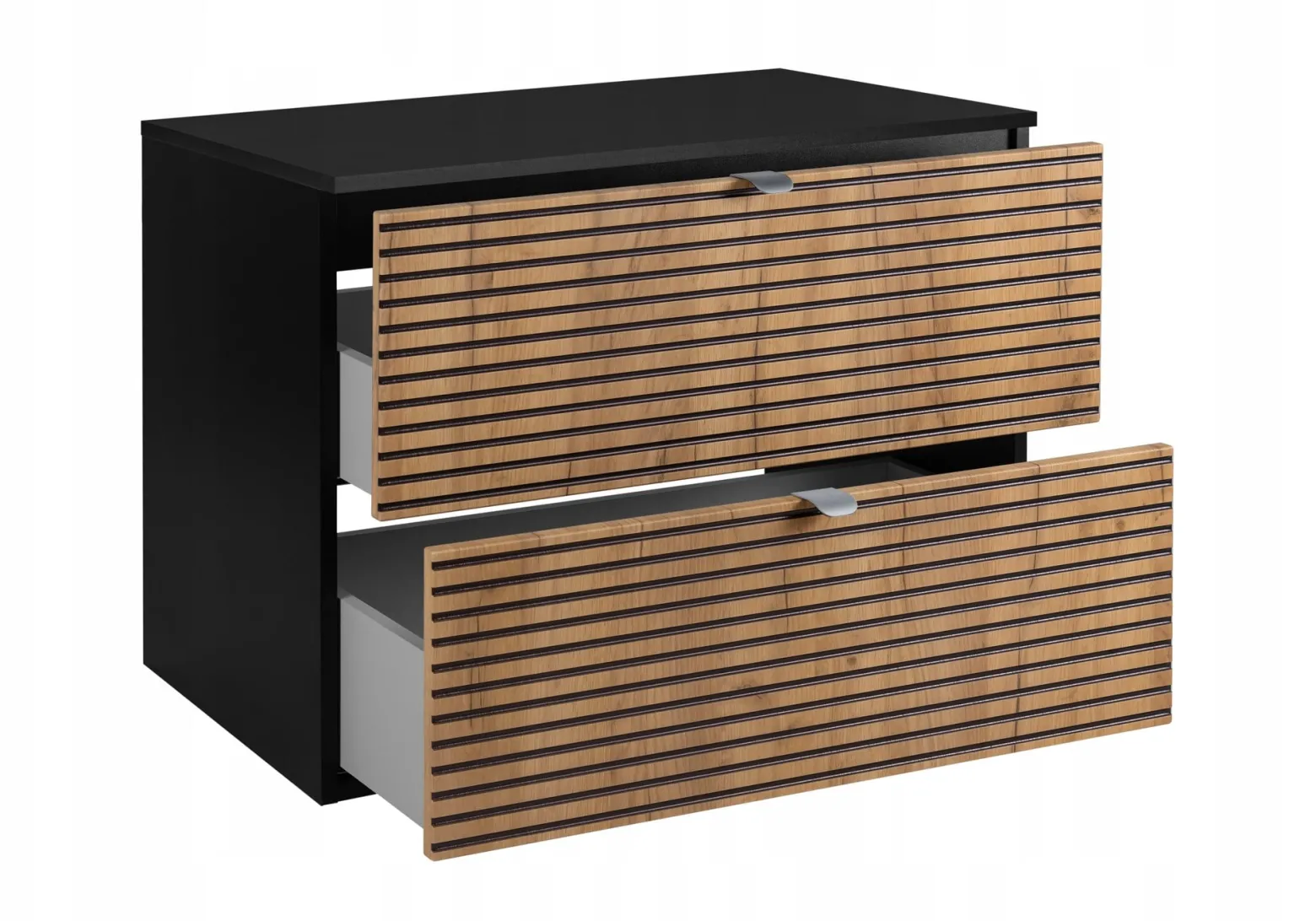 LOFT Szafka łazienkowa 80 czarna/craft z blatem czarnym
