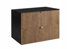 LOFT Szafka łazienkowa 80 czarna/craft z blatem czarnym