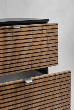 LOFT Szafka łazienkowa 80 czarna/craft z blatem czarnym