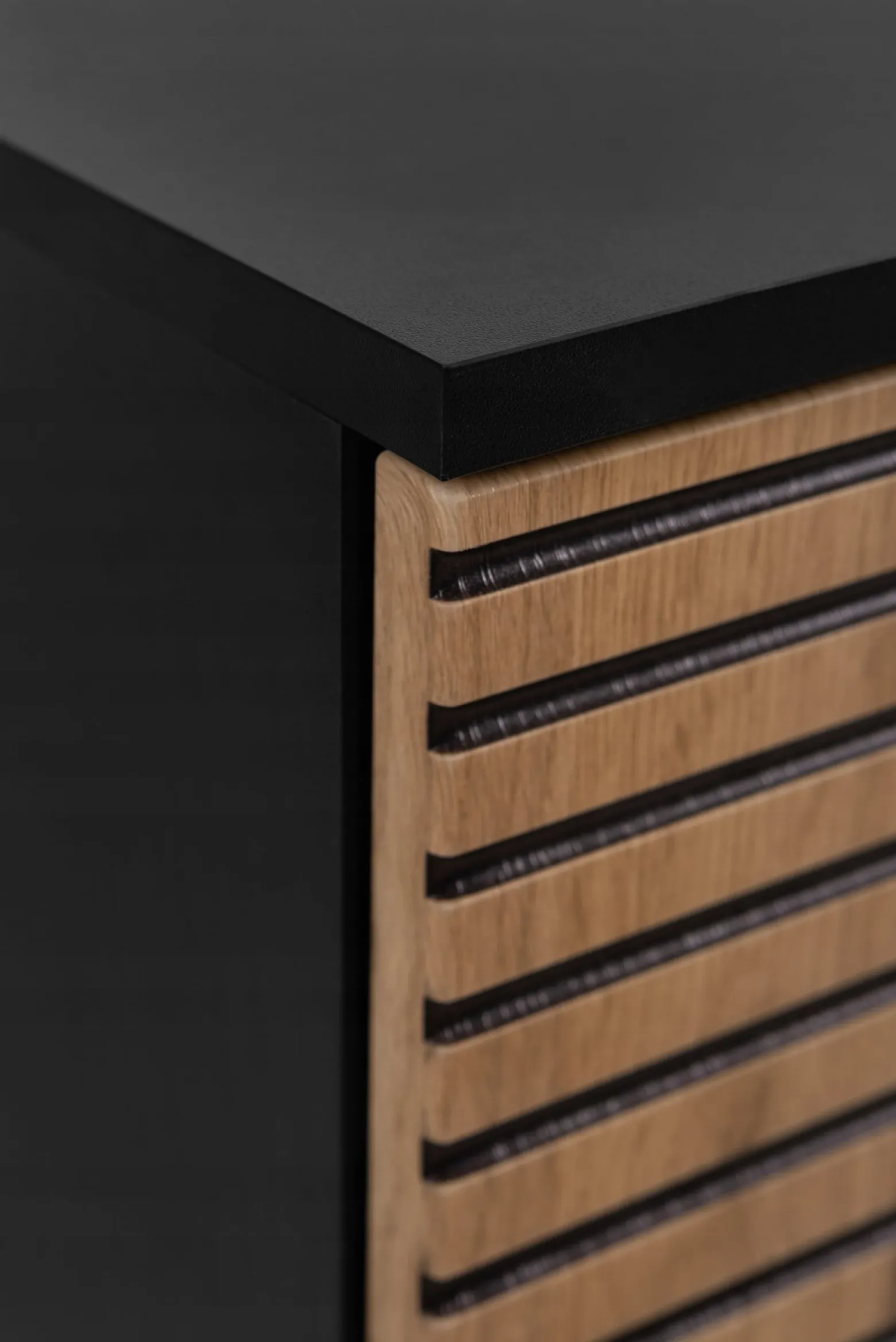 LOFT Szafka łazienkowa 80 czarna/craft z blatem czarnym