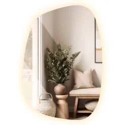 Lustro Asymetryczne LED do salonu, światło ciepłe, 49 x 34 cm, Tulup