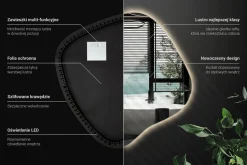 Lustro Asymetryczne LED z Ciepłym Światłem 48,3x47,9 Wallfluent
