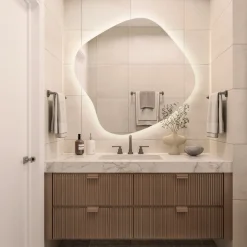 Lustro Asymetryczne LED z Ciepłym Światłem 48,3x47,9 Wallfluent