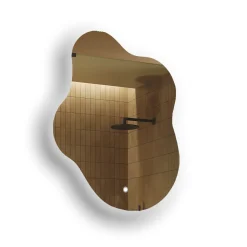 Lustro łazienkowe LED 74x94cm - nieregularne - LED Dual, włącznik