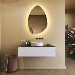 Lustro łazienkowe LED 64x94cm - nieregularne - LED Dual, włącznik