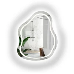 Lustro łazienkowe o nieregularnym kształcie - STONE LED II