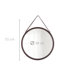 Lustro łazienkowe w bambusowej ramie lysa, ø 38 cm