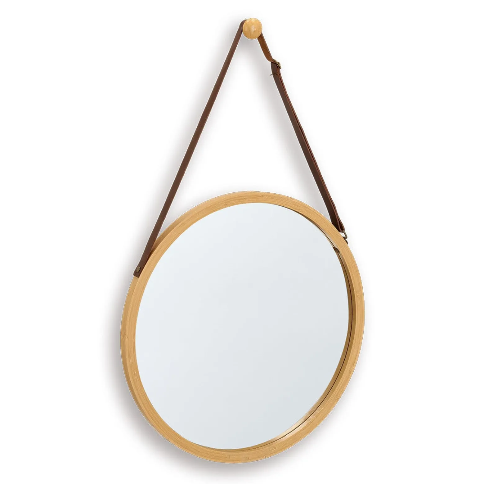 Lustro ścienne bambusowe okrągłe ZELLER, Ø 38 cm