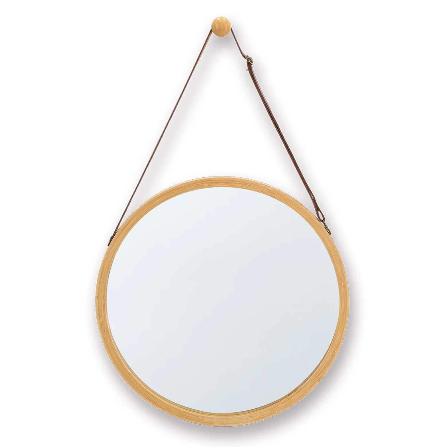 Lustro ścienne bambusowe okrągłe ZELLER, Ø 38 cm