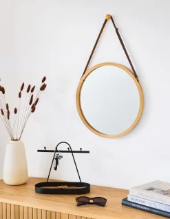 Lustro ścienne bambusowe okrągłe ZELLER, Ø 38 cm