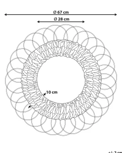 Lustro ścienne hiacynt wodny ø 67 cm naturalne
