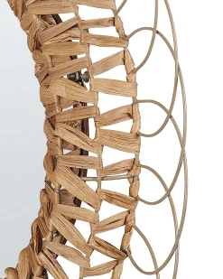 Lustro ścienne hiacynt wodny ø 67 cm naturalne