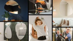 Lustro ścienne owalne, nieregularne, do łazienki 50x70 Wallfluent