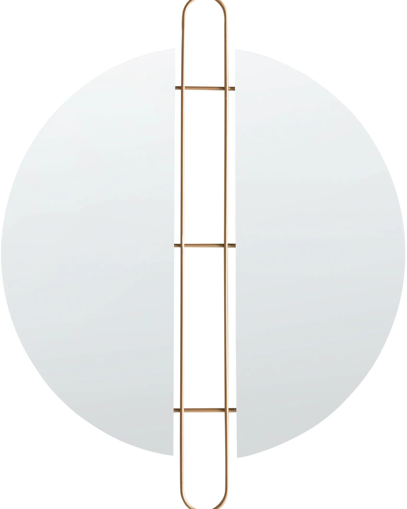 Lustro ścienne wiszące metal 52 cm złote