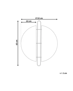 Lustro ścienne wiszące metal 52 cm złote