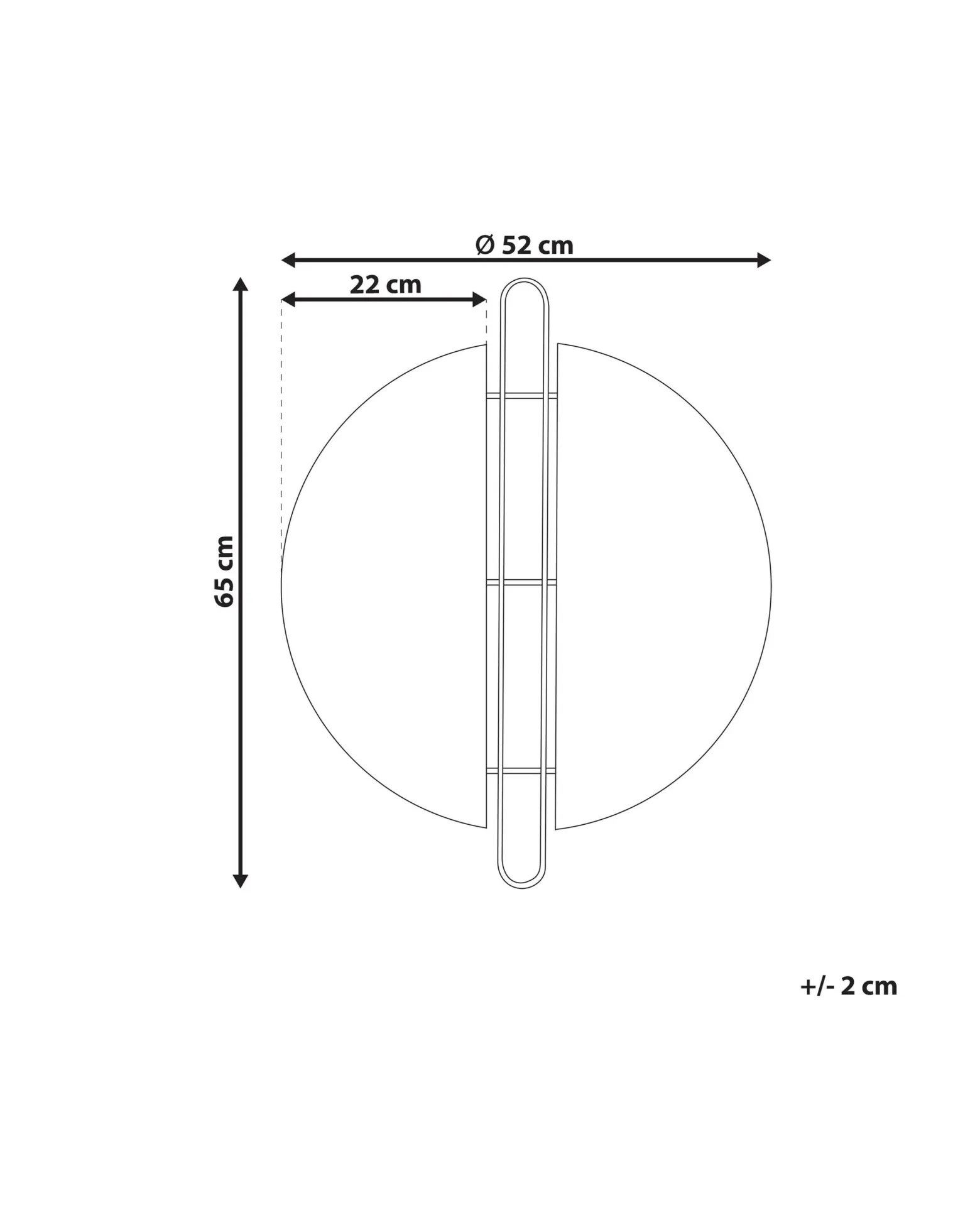 Lustro ścienne wiszące metal 52 cm złote