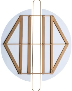Lustro ścienne wiszące metal 52 cm złote