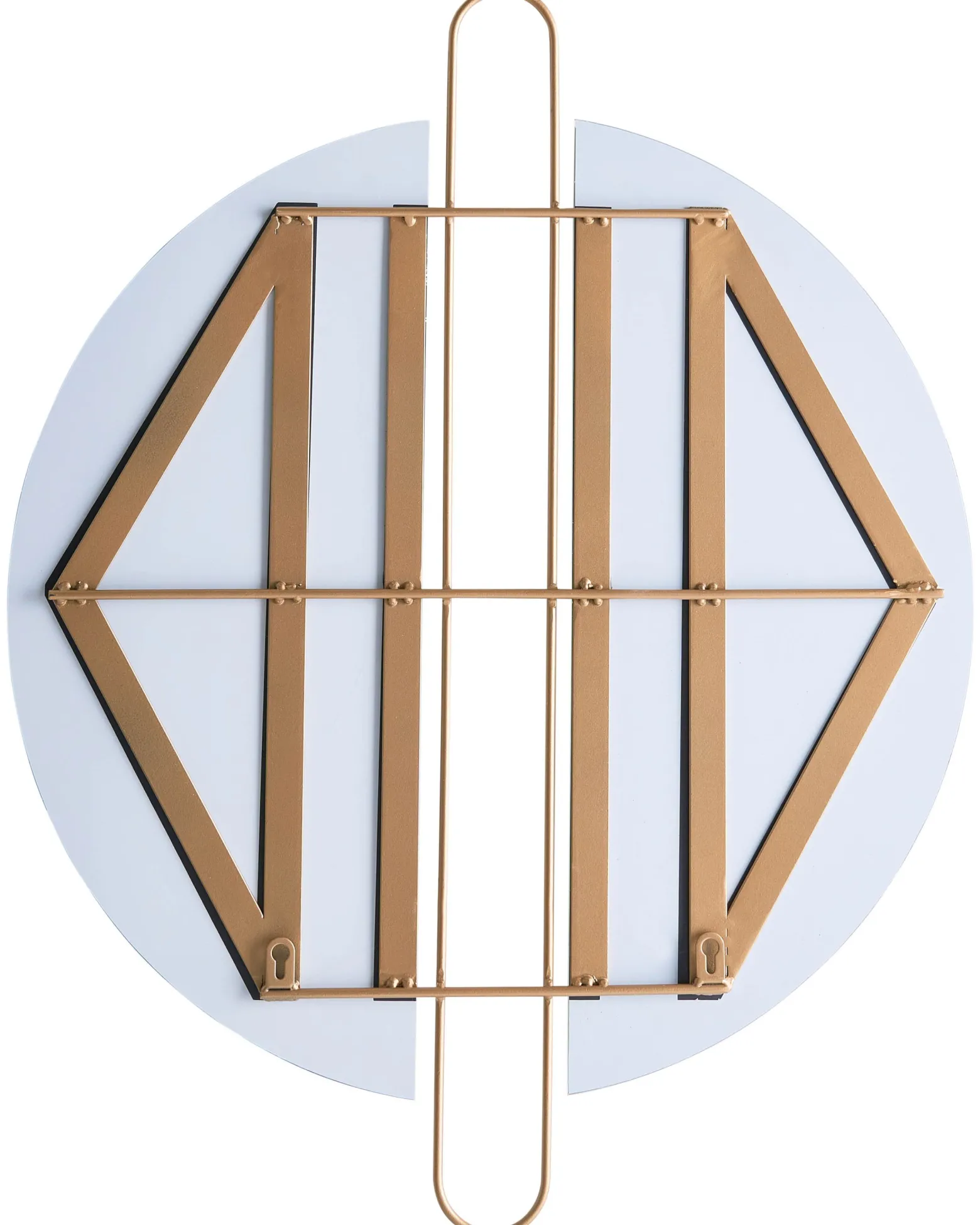 Lustro ścienne wiszące metal 52 cm złote