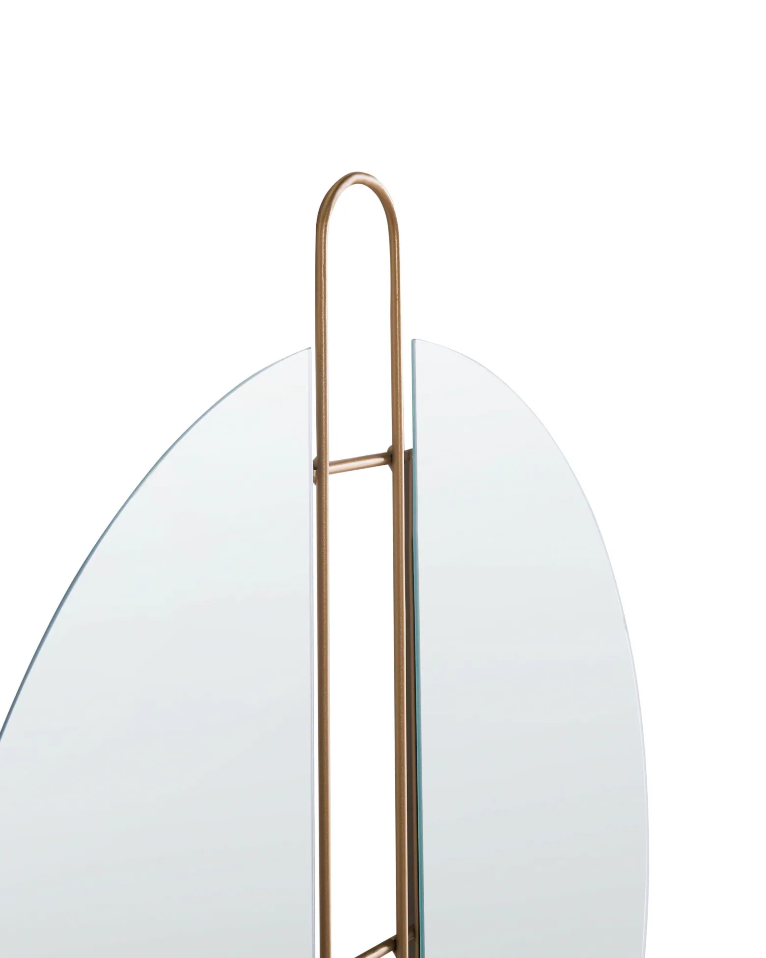 Lustro ścienne wiszące metal 52 cm złote