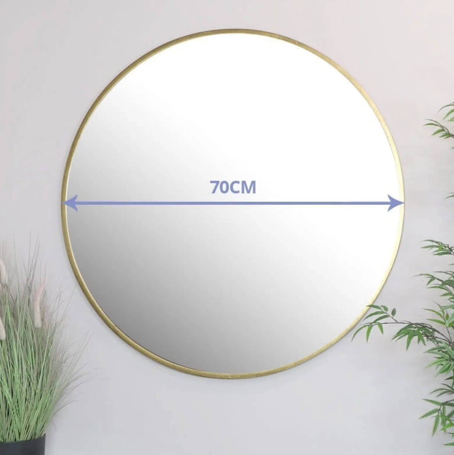 Lustro 70cm złota rama