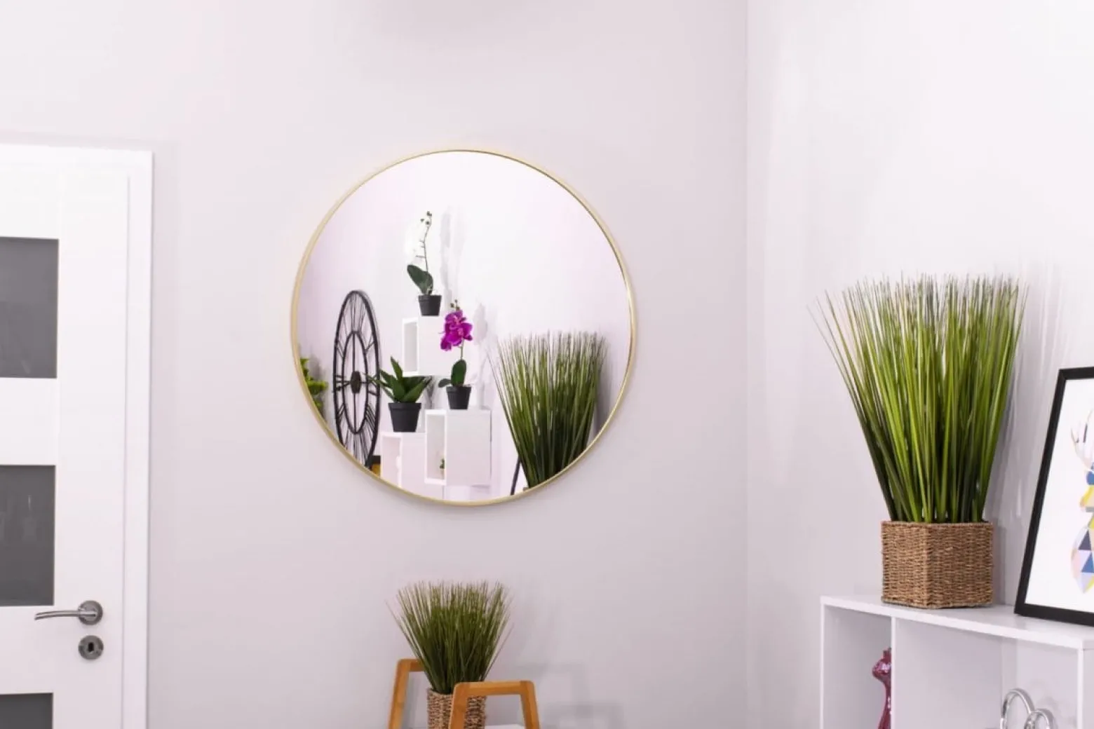 Lustro 70cm złota rama