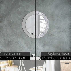 Lustro dekoracyjne Ścienne fi60 okrągłeTropikalna palma