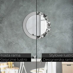 Lustro dekoracyjne Ścienne fi60 okrągłe - Monstera