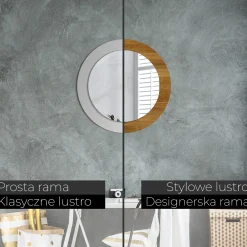 Lustro dekoracyjne Ścienne fi60 okrągłe - Rustykalny dąb